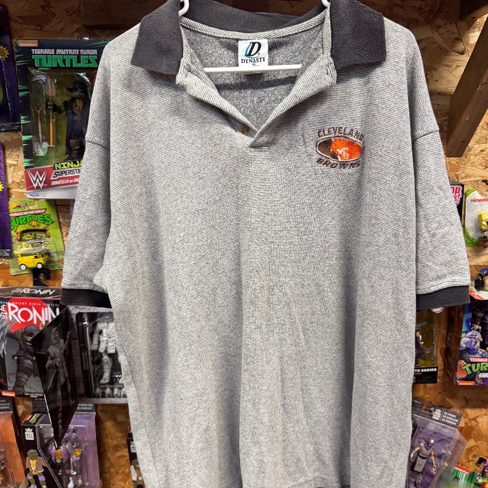 Vintage 90's Dynasty NFL Clevelad Browns Emboridered Polo sz XL